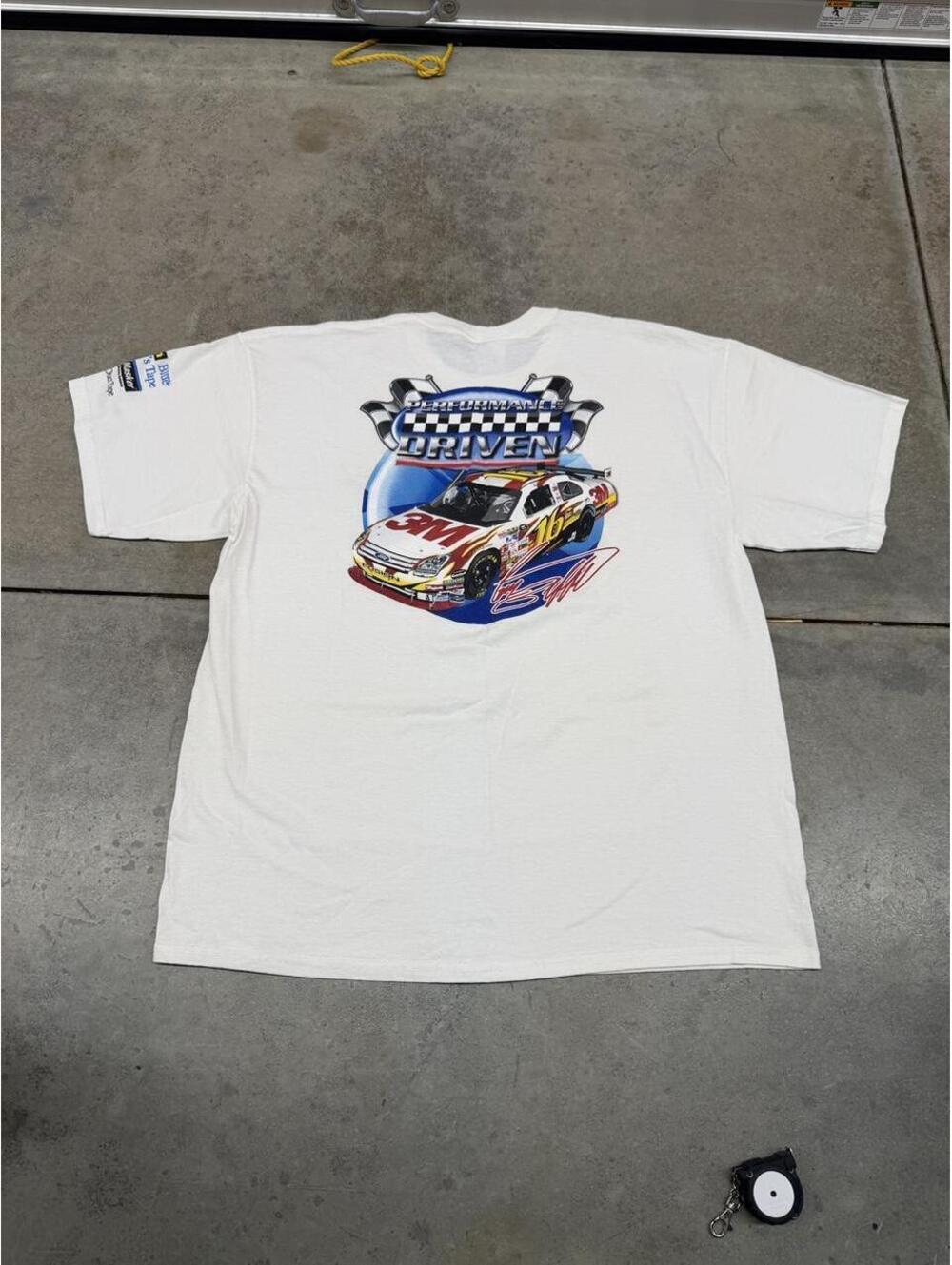vintage performance driven nascar white racing shirt size xl